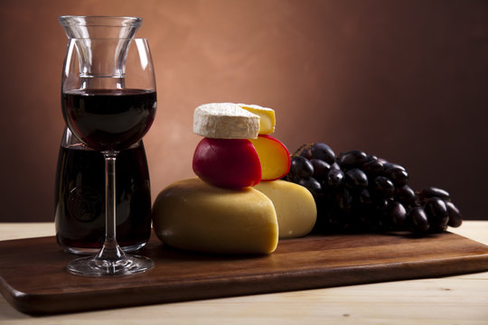 Wine and Cheese still life