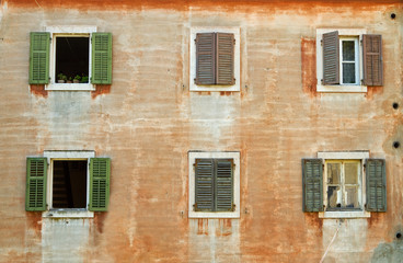 Obraz premium Old weathered european facade.