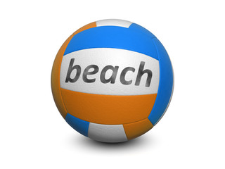 Beach volleyball. Isolated on the white back ground
