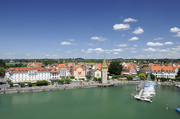 Obraz premium harbour aerial view, lindau