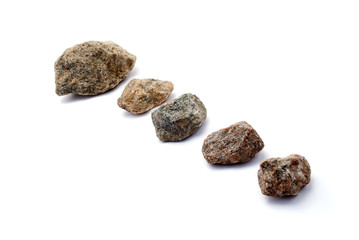 A few stones of different sizes.