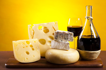 Cheese and red wine