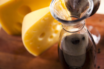 Wine and Cheese still life
