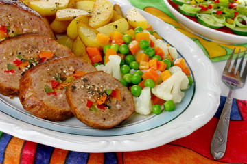 Pork meat stuffed vegetables