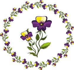 Frame with,pansies.