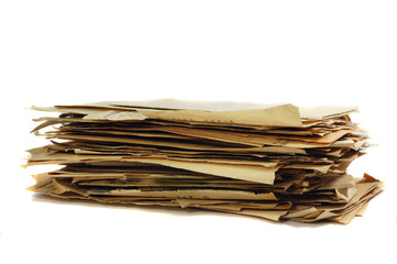 stack of ancient paper isolated-1