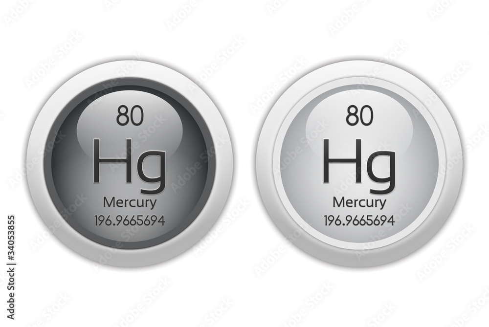 Poster mercury - two glossy web buttons