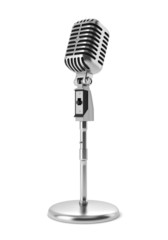 Fototapeta premium vintage microphone isolated on white background