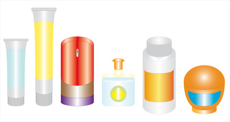 Set of men's cosmetics on white background