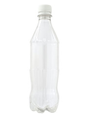 Butelka plastikowa. Izolowany na białym tle.