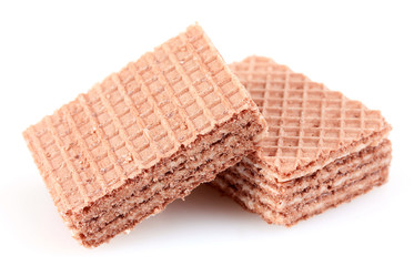 tasty waffles isolated on white