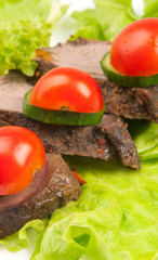 three peaces of meat