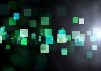 Abstract Background of Bokeh Cubes