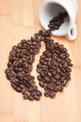 coffee beans on the board