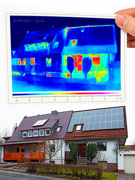 Thermal Imaging Of A Twin House