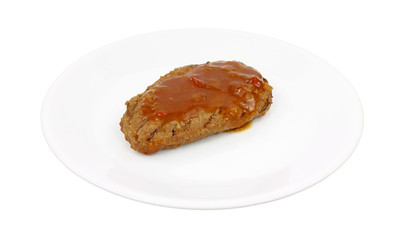 Meatloaf on white plate