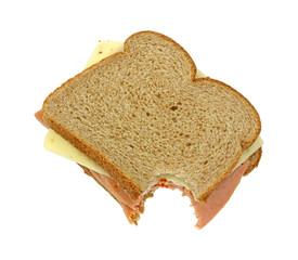 Bitten pickle pimento cheese sandwich