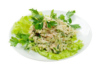Salad with beef and potatoes