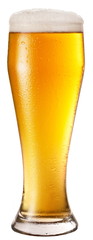 Frosty glass of light beer