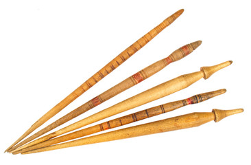 set of wooden spindle