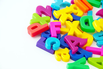 Alphabet letters on white background