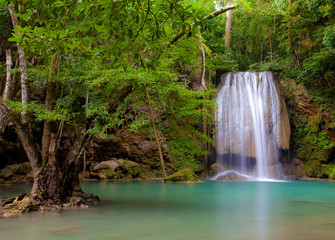 Fototapeta na wymiar Deep forest Waterfall in Thailand