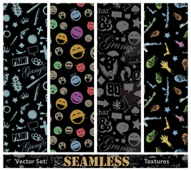 Vector set of stylish seamless textures.