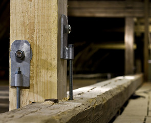 steel fixation of wood construction