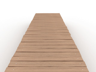 Wooden bridge on a white background №1