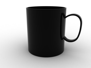 Let the black ceramic cup on a white surface №1