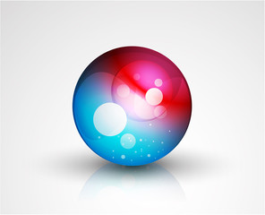 Abstract vector sphere button