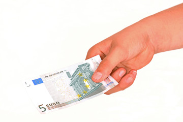 Hand mit 5 Euroschein