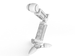 White mechanical leg of the robot on a white background №2