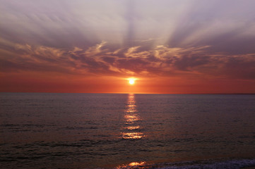 海に沈む夕日