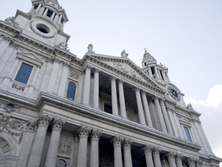 Facade and Entrance to St Paul's Church in London England