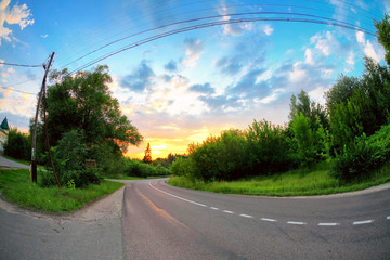 Sunset in summer field