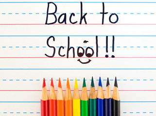 Back to School on a Dry Erase Board with Colored Pencils
