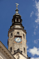 Fototapeta na wymiar Clock tower of the Town Hall - Goerlitz, Germany