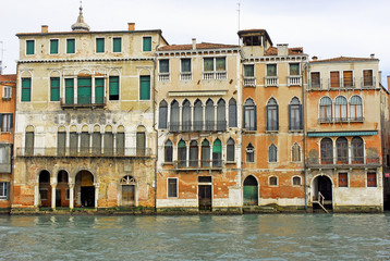 Italy, Venezia typical building facade on th Grand Canal.