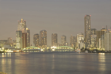 Naklejka premium 勝鬨橋夜景