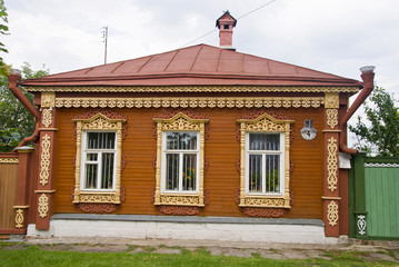 Старые дома в центре города Коломна.
