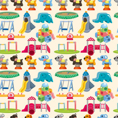 seamless park playground pattern.