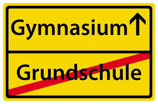 Gymnasium nach der Grundschule Schild Ortsausgangsschild