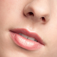 Close-up lips of beauty young woman