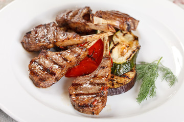 Grilled meat ribs