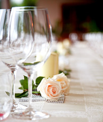 Table setting at a restaurant.
