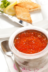 red caviar with toast