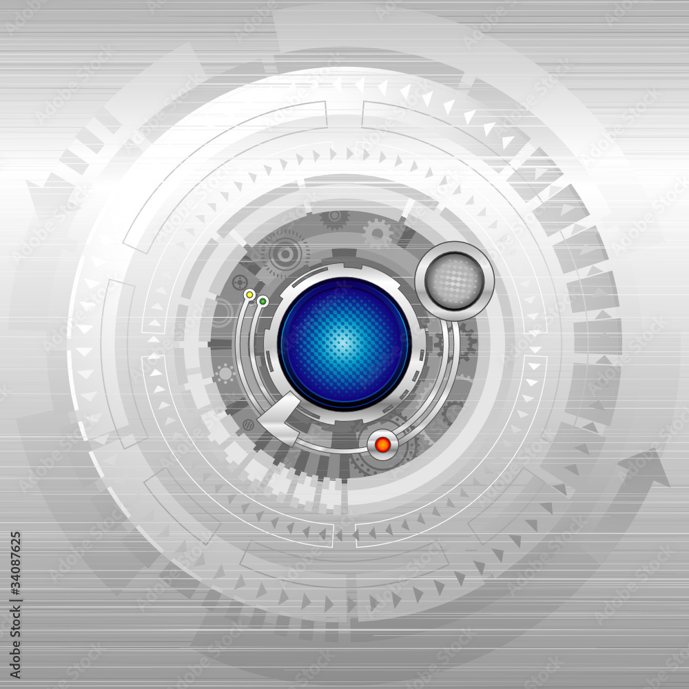 Aufkleber abstract technology background in silver.