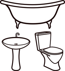 set of bathroom elements