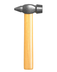 Classic hammer isolated, frontal view